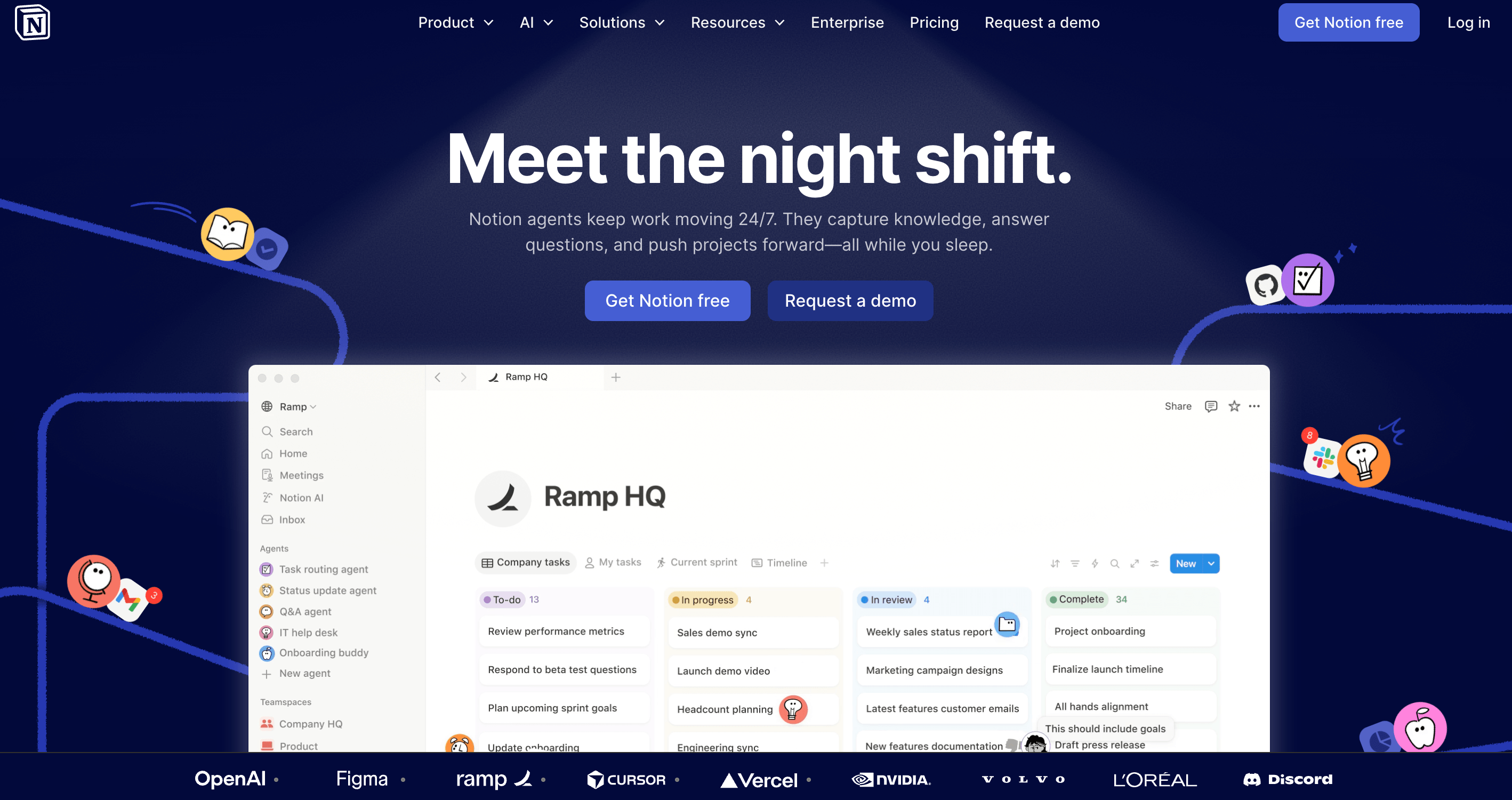 Notion's landing page